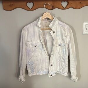 American Eagle Outfitters Cream Denim Jacket